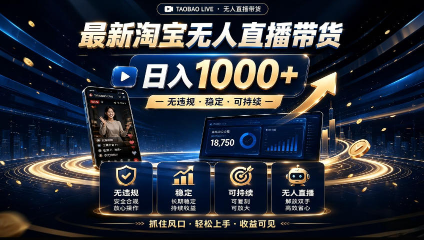 2026淘宝无人直播15.0，独家新技术，不用露脸、不用熬夜，自动直播自动出单，25小时卖17W【揭秘】-皮皮网创