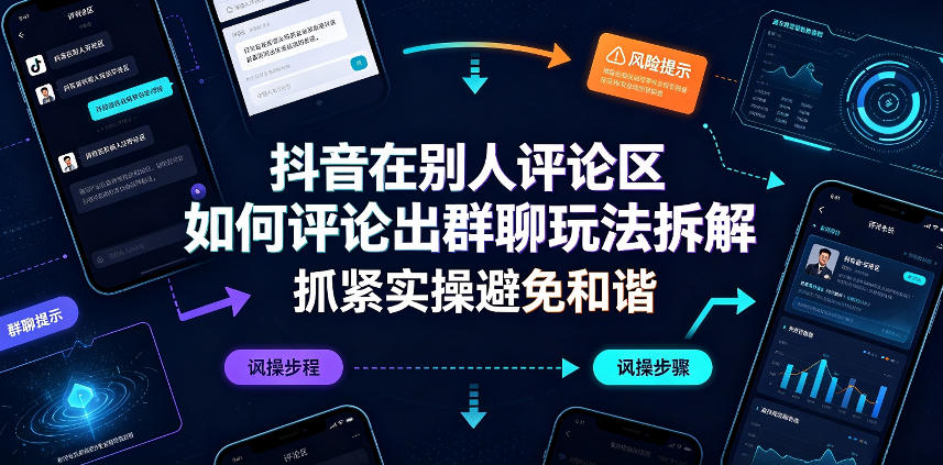 抖音在别人评论区如何评论出群聊玩法拆解,抓紧实操避免和谐-旺仔资源库