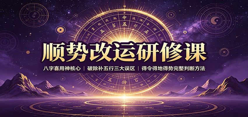 顺势改运研修课:八字喜用神核心,破除补五行三大误区,得令得地得势完整判断方法采购|汽车产业|汽车配件|机加工企业家交流社群中心