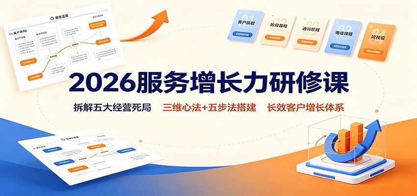 2026服务增长力研修课：拆解五大经营死局，三维心法+五步法搭建长效客户增长体系-我爱发帖