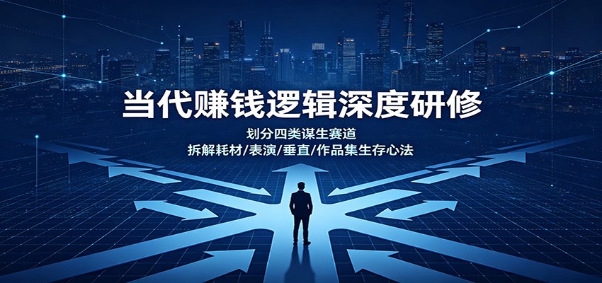 当代赚钱逻辑深度研修：划分四类谋生赛道，拆解耗材/表演/垂直/作品集生存心法｜焦圣希 18818568866