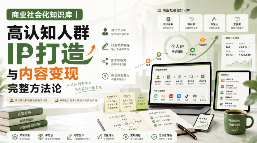 商业社会化知识库｜高认知人群IP打造与内容变现完整方法论【文档】-旺仔资源库