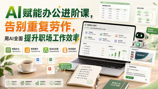 AI赋能办公进阶课，告别重复劳作，用AI全面提升职场工作效率-我爱发帖