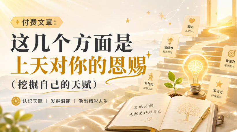 付费文章：这几个方面是上天对你的恩赐(挖掘自己的天赋)｜焦圣希 18818568866