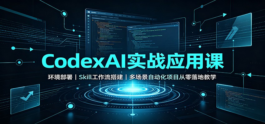 CodexAI实战应用课:环境部署Skill工作流搭建,多场景自动化项目从零落地教学-旺仔资源库