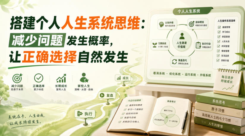 付费文章：搭建个人人生系统思维：减少问题发生概率，让正确选择自然发生-旺仔资源库