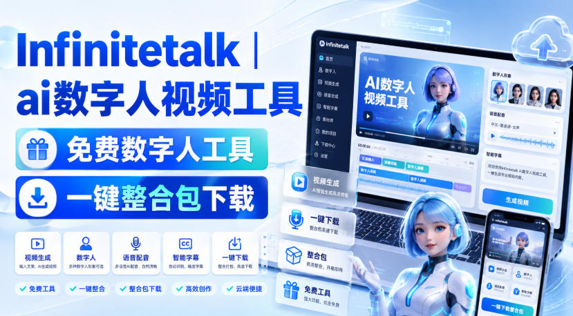 Infinitetalk丨ai数字人视频工具，免费数字人工具，一键整合包下载-旺仔资源库
