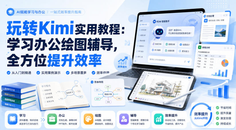 玩转Kimi实用教程：学习办公绘图辅导，全方位提升效率-旺仔资源库