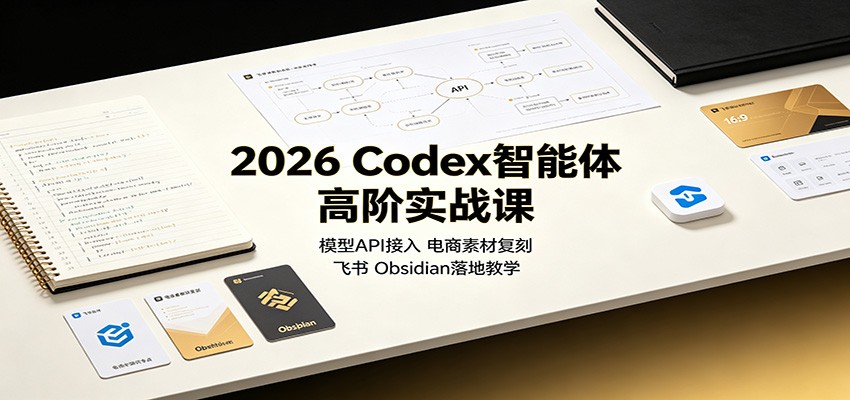 2026 Codex智能体高阶实战课：模型API接入，电商素材复刻，飞书Obsidian落地教学｜焦圣希 18818568866