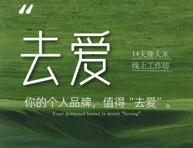 去爱14天鹿大米线上工作坊,你的个人品牌,值得“去爱”-旺仔资源库