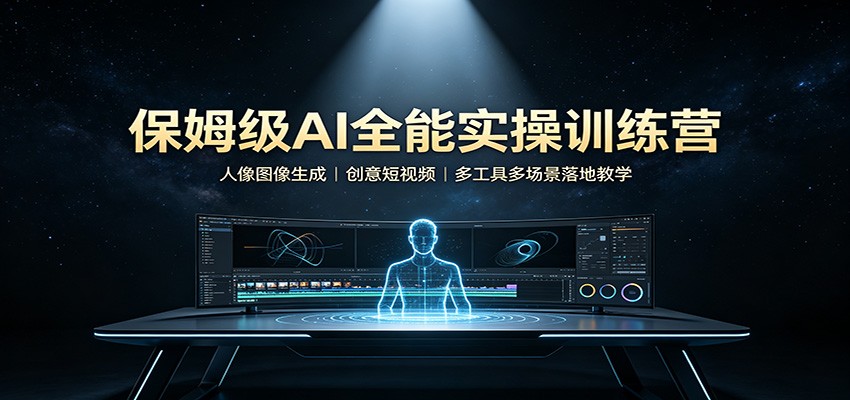保姆级AI全能实操训练营：人像图像生成，创意短视频，多工具多场景落地教学-我爱发帖