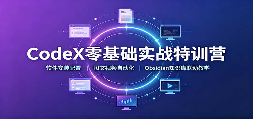 CodeX零基础实战特训营：软件安装配置，图文视频自动化，Obsidian知识库联动教学-我爱发帖