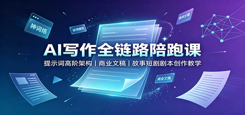 AI写作全链路陪跑课：提示词高阶架构，商业文稿，故事短剧剧本创作教学-我爱发帖