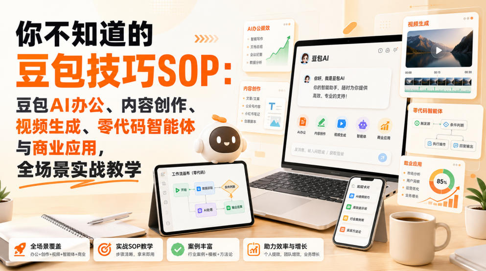 你不知道的豆包技巧SOP:豆包AI办公、内容创作、视频生成、零代码智能体与商业应用,全场景实战教学-我爱发帖