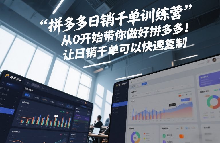 拼多多日销千单训练营，从0开始带你做好拼多多，让日销千单可以快速复制(更新26年8月)-旺仔资源库