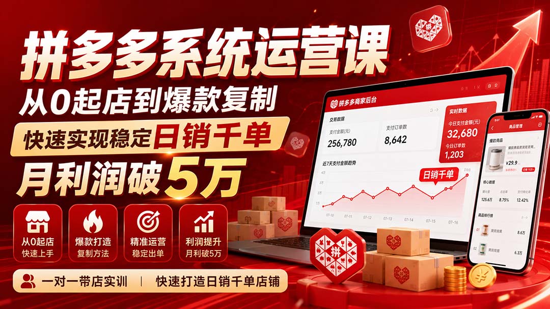 拼多多系统运营课(更新8月-吾爱自习网