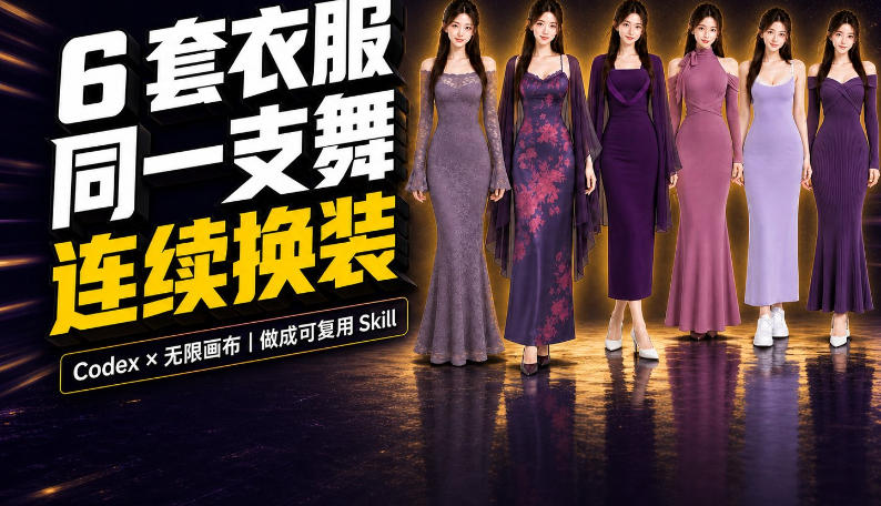 同一支舞，6套衣服按顺序切换：我把服装换装视频做成了一个Skill-吾爱自习网