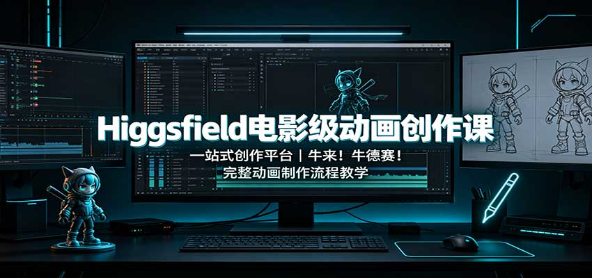 Higgsfield电影级动画创作课：一站式创作平台，牛来！牛德赛！完整动画制作流程教学-谷进海小站