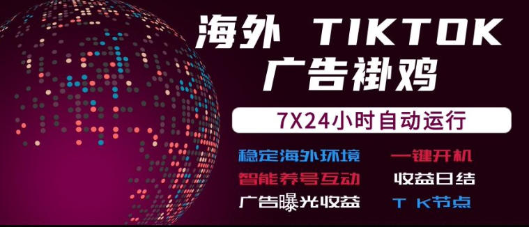 海外TikTok挂G流量变现,7X24自动运行,广告曝光收益,收益日结【揭秘】-小红泡
