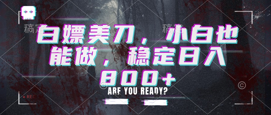 白嫖美刀，小白也能做，稳定日入800+-旺仔资源库