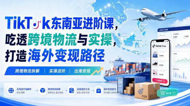 TikTok东南亚进阶课，吃透跨境物流与实操，打造海外变现路径-我爱发帖