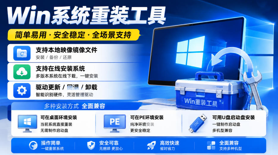 Win系统重装工具，支持本地映像镜像文件安装备份，简单易用-安全稳定-全场景支持-旺仔资源库