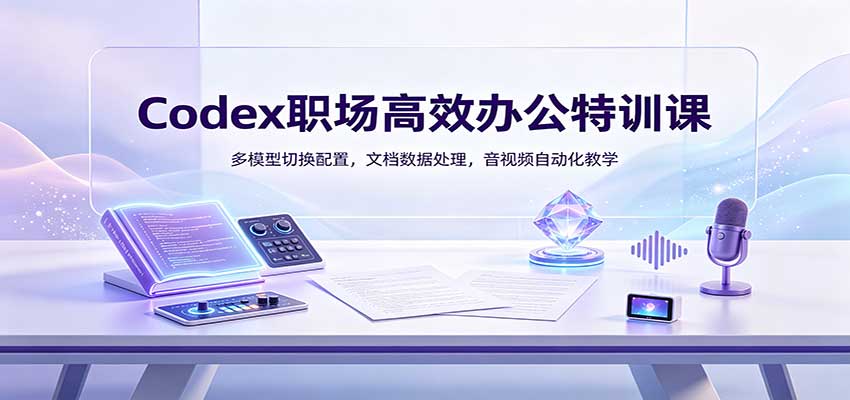 Codex职场高效办公特训课：多模型切换配置，文档数据处理，音视频自动化教学｜焦圣希 18818568866