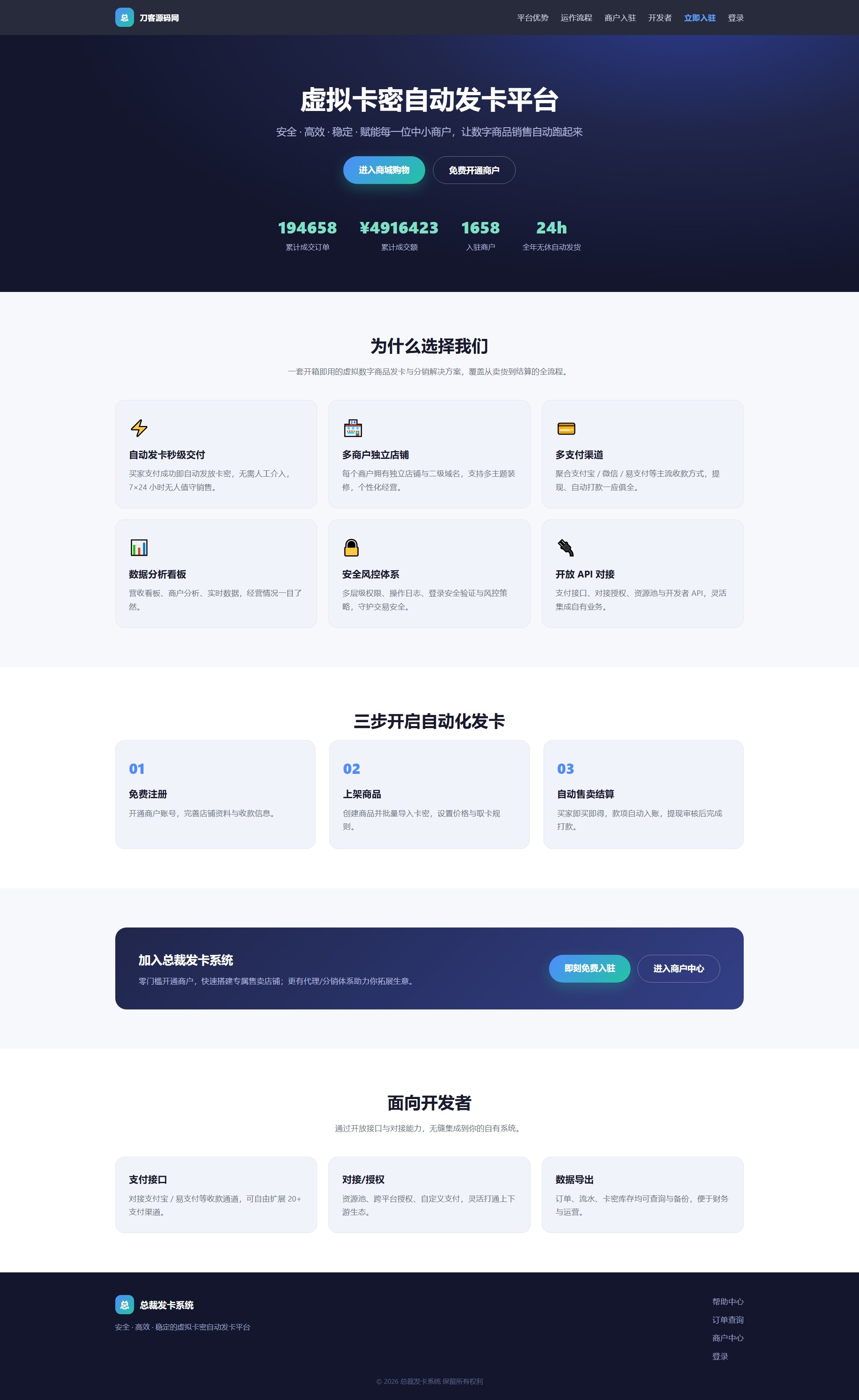 总裁自动发卡系统源码｜焦圣希 18818568866