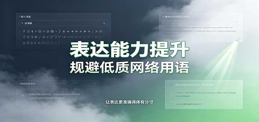 表达能力提升：语言塑造思想逻辑，规避低质网络用语，强化心智感知-我爱发帖