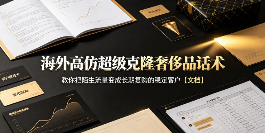 海外高仿超级克隆奢侈品话术,教你把陌生流量变成长期复购的稳定客户【文档】-旺仔资源库