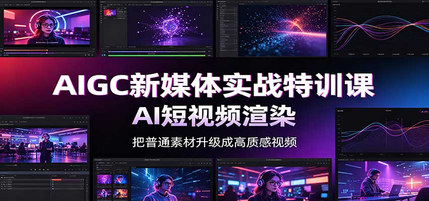 AIGC新媒体实战特训课：工具入门实操，AI短视频渲染，数字人商业视频制作｜焦圣希 18818568866