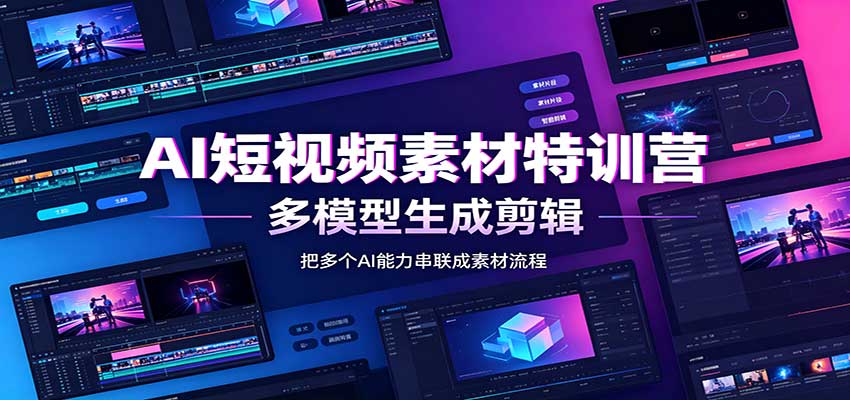 AI短视频素材特训营：Codex本地部署实操，多模型生成剪辑，爆量素材挖掘教学｜焦圣希 18818568866