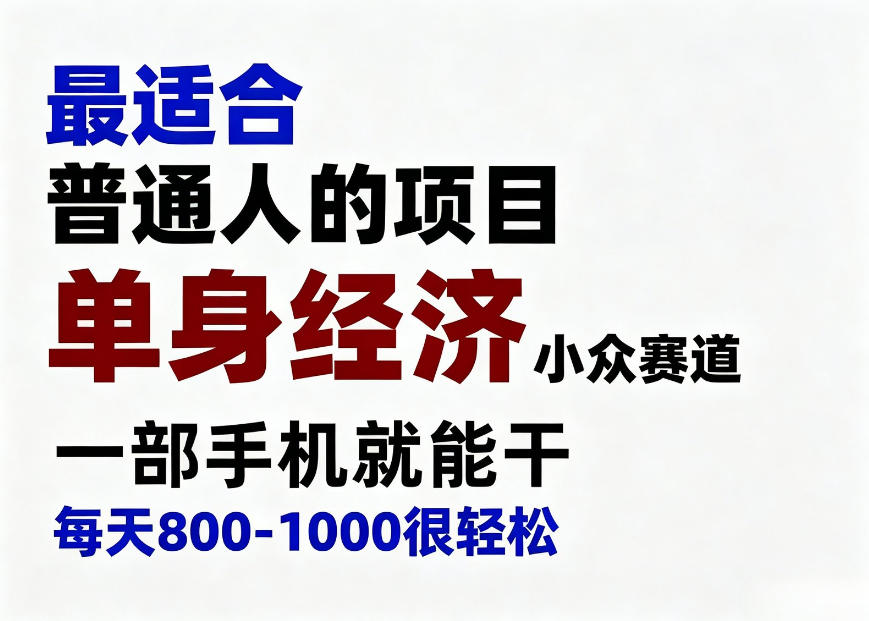 身经济小众赛道，一部手机就能干，每天搞个800-1000很轻松，最适合普通人的项目【揭秘】-吾爱自习网