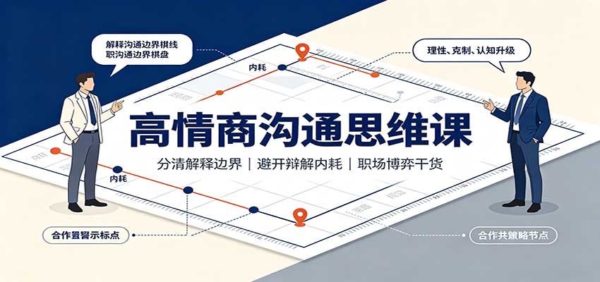 高情商沟通思维课:分清解释边界,避开辩解内耗,职场博弈干货-我爱发帖