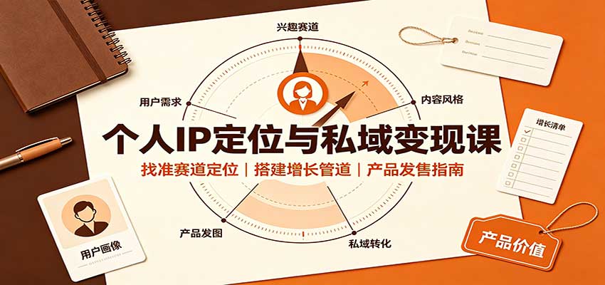 个人IP定位与私域变现课:找准赛道定位,搭建增长管道,产品发售指南-旺仔资源库