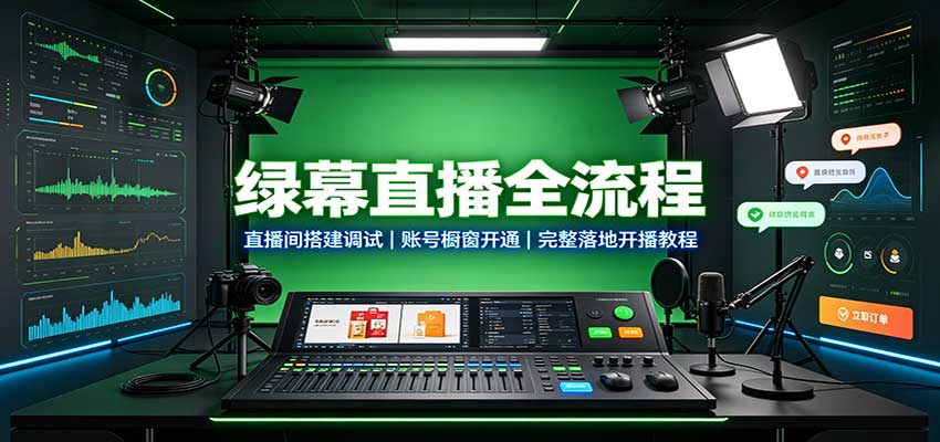 绿幕直播全流程：直播间搭建调试，账号橱窗开通，完整落地开播教程-我爱发帖