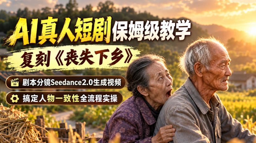 AI真人短剧保姆级教学，复刻《丧失下乡》，剧本分镜Seedance2.0生成视频，搞定人物一致性全流程实操采购|汽车产业|汽车配件|机加工企业家交流社群中心