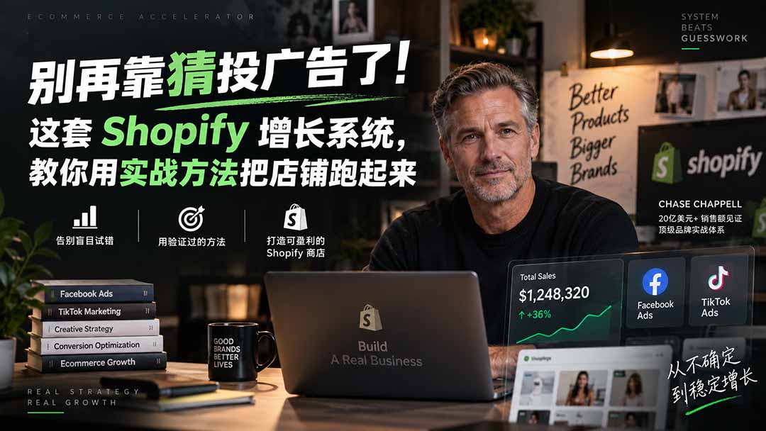 别再靠猜投广告了！这套 Shopify 增长系统，教你用实战方法把店铺跑起来【原创双语字幕】-我爱发帖