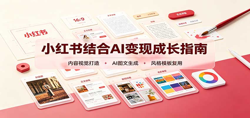 小红书结合AI变现成长指南：账号精准定位，内容视觉打造，搭建可复制流量获客体系-知梦网创