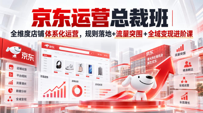 京东运营总裁班|全维度店铺体系化运营,规则落地+流量突围+全域变现进阶课