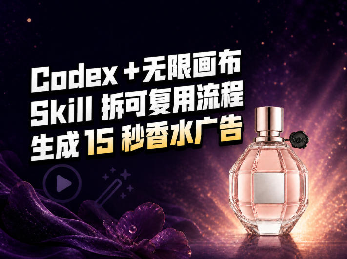 我把Amazon香水视频拆成Codex Skill:无限画布负责最后15秒