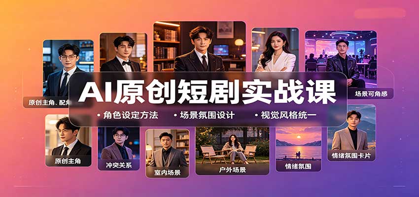 AI原创短剧实战课：从零搭建短剧创作全流程，批量产出可上线剧本-吾爱自习网