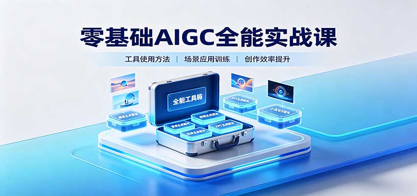 零基础AIGC全能实战课：覆盖绘画、影音、PPT、小说多场景AI创作-吾爱自习网
