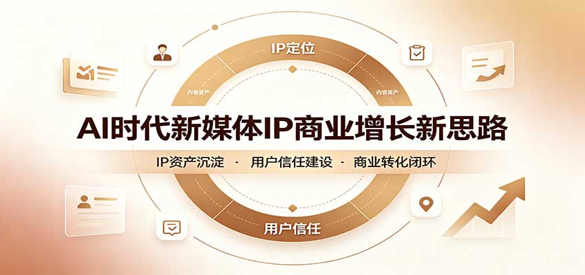 AI时代新媒体IP商业增长新思路：摒弃复杂运营套路，用极简思维打通获客路径汇通分享-分享轻创项目-网络创业-项目实操-兼职-网赚-副业-抖音-快手-小红书-闲鱼-视频号-直播-短视频-中视频-带货-短剧-游戏搬砖-引流等教程课程分享汇通分享