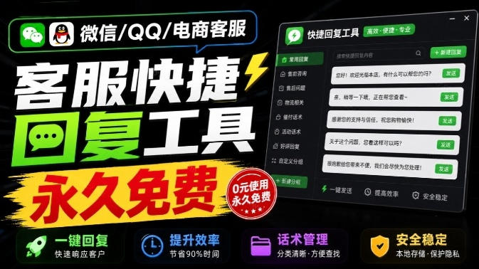 微信/QQ/电商客服快捷回复工具，支持多平台话术库与一键发送，永久免费，使用简单！易歪歪-吾爱自习网