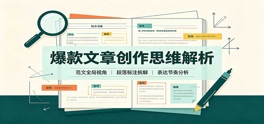 爆款文章创作思维解析：全局视角拆解范文，梳理行文逻辑，搭配真实拆文实操案例采购|汽车产业|汽车配件|机加工企业家交流社群中心