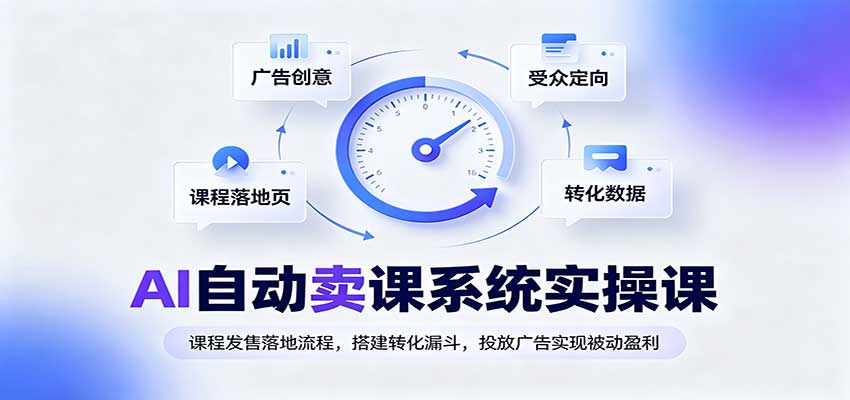 AI自动卖课系统实操课：课程发售落地流程，搭建转化漏斗，投放广告实现被动盈利-我爱发帖