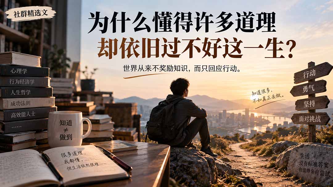 社群精选文：为什么懂得许多道理却依旧过不好这一生？-我爱发帖