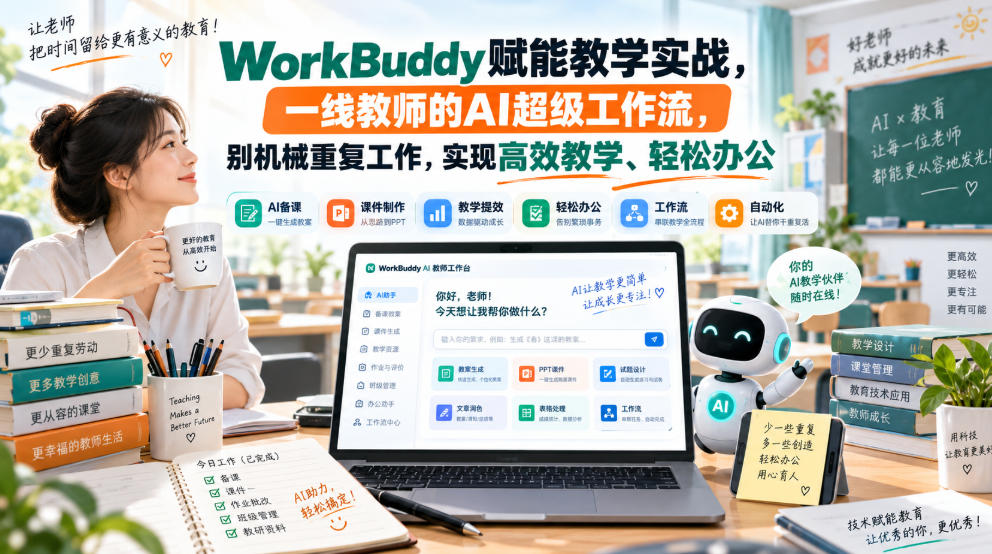 WorkBuddy赋能教学实战，一线教师的AI超级工作流，别机械重复工作，实现高效教学、轻松办公-我爱发帖