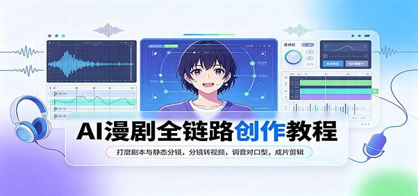 AI漫剧全链路创作教程：打磨剧本与静态分镜，分镜转视频，调音对口型，成片剪辑-我爱发帖